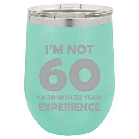 12 oz Double Wall Vacuum Insulated Stainless Steel Stemless Wine Tumbler Glass Coffee Travel Mug With Lid I m Not 60 Funny 60th Birthday (Teal)
12 oz Double Wall Vacuum Insulated Stainless Steel Stemless Wine Tumbler Glass Coffee Travel Mug With Lid I m Not 60 Funny 60th Birthday (Teal)