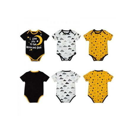 Luxsea Three-piece Suit Newborn Baby Cartoon Print One-piece Cotton Romper Jumpsuit