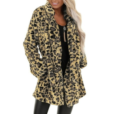 Women s Leopard Faux Fur Coat Warm Fuzzy Long Jacket Thick Casual Long Sleeve Loose Overcoat Outwear
Women s Leopard Faux Fur Coat Warm Fuzzy Long Jacket Thick Casual Long Sleeve Loose Overcoat Outwear
