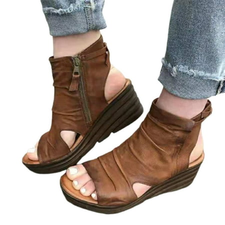 Women Summer Open Toe Sandals PU Surface Breathable Shoes Platform Beach Sandals with Side Zipper for Daily
Women Summer Open Toe Sandals PU Surface Breathable Shoes Platform Beach Sandals with Side Zipper for Daily