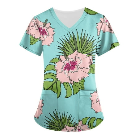 QAZXD Womens Tops Women s Fashion V-neck Short Sleeve Workwear With Pockets Printed Tops
QAZXD Womens Tops Women s Fashion V-neck Short Sleeve Workwear With Pockets Printed Tops