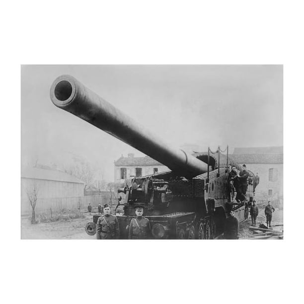 "Wwi Railway Artillery" Print (Black Framed Poster Print 20x30)