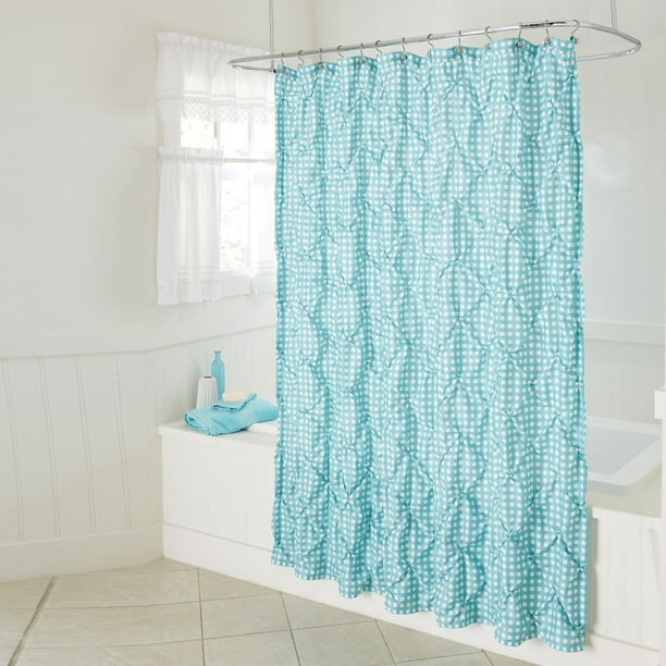 BrylaneHome Lucy Gingham Shower Curtain