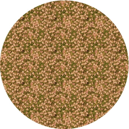 Ahgly Company Indoor Round Patterned Saddle Brown Area Rugs 3 Round
