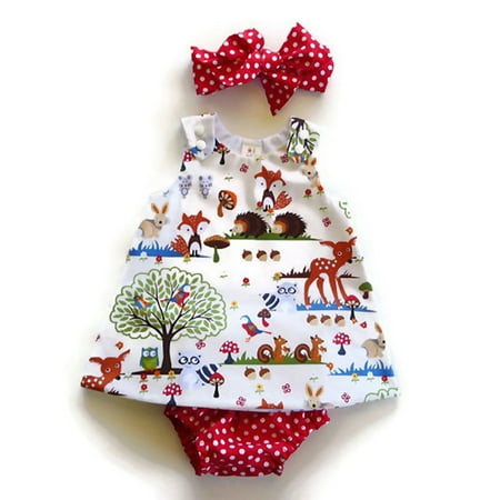 Mioliknya Baby Girl Summer Sleeveless Animal Tops Dress + Polka Dot Shorts + Headband Set
Mioliknya Baby Girl Summer Sleeveless Animal Tops Dress + Polka Dot Shorts + Headband Set