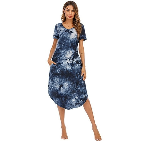 Cotton Night Dress Women Casual Loose V Neck Sleepwear Short Sleeve Cotton Dress
Cotton Night Dress Women Casual Loose V Neck Sleepwear Short Sleeve Cotton Dress