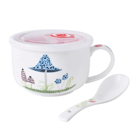 Haifle 500ml Ceramic Soup Bowl Breakfast Bowl Breakfast Cup With Lid And Spoon Microwave Heatable -b 
Haifle 500ml Ceramic Soup Bowl Breakfast Bowl Breakfast Cup With Lid And Spoon Microwave Heatable -b