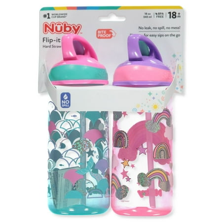 Nuby Baby Unisex 2-Pack No-Spill Bottles - pink/blue one size