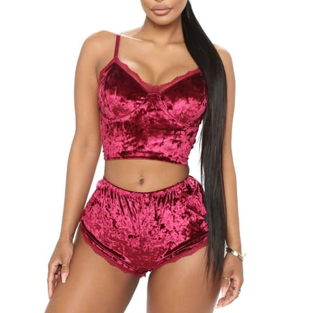 Ma&Baby Women s Sexy Strappy Babydoll Lingerie Satin Pajama Set Golden Velvet Sleeveless Tops Shorts Sleepwear Home Wear
Ma&Baby Women s Sexy Strappy Babydoll Lingerie Satin Pajama Set Golden Velvet Sleeveless Tops Shorts Sleepwear Home Wear