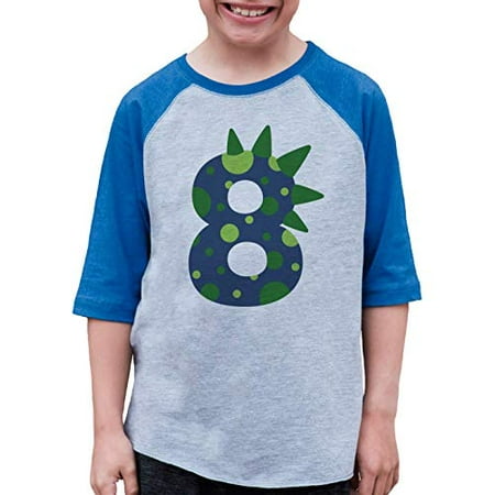 7 ate 9 Apparel Boy s Eight 8th Eighth 8 Dinosaur Spikes Dino Birthday Grey Raglan Tee
7 ate 9 Apparel Boy s Eight 8th Eighth 8 Dinosaur Spikes Dino Birthday Grey Raglan Tee