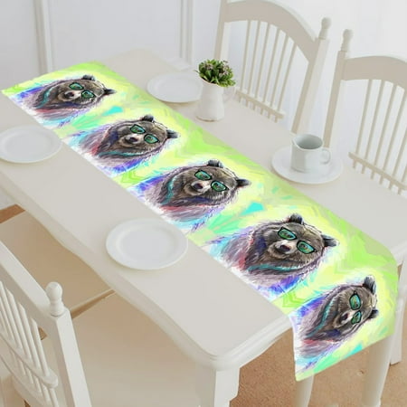 ABPHQTO Hipster Wild Animal Low Spectacled Bear Fluffy Fur Table Runner Placemat Tablecloth For Home Decor 16x72 Inch
ABPHQTO Hipster Wild Animal Low Spectacled Bear Fluffy Fur Table Runner Placemat Tablecloth For Home Decor 16x72 Inch