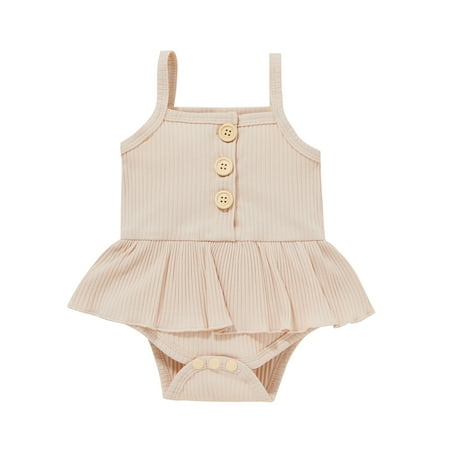 Amuver Toddler Summer Jumpsuit Solid Color Ribbed Spaghetti Strap Sleeveless Romper Skirt for Baby Girls 0-18 Months 6 Colors
Amuver Toddler Summer Jumpsuit Solid Color Ribbed Spaghetti Strap Sleeveless Romper Skirt for Baby Girls 0-18 Months 6 Colors