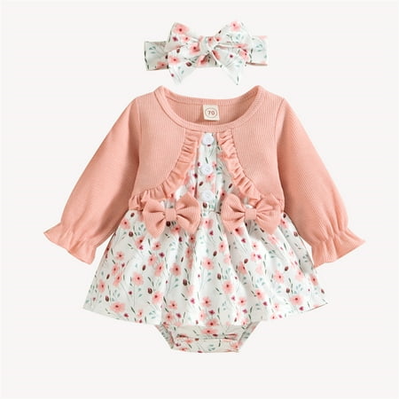 Viworld Infant Baby Girl Floral Dress Bow Splicing Ruffle Long Sleeve Dresses Infant Fall Winter Dress Clothes Headband Outfit 12-18 Months
Viworld Infant Baby Girl Floral Dress Bow Splicing Ruffle Long Sleeve Dresses Infant Fall Winter Dress Clothes Headband Outfit 12-18 Months
