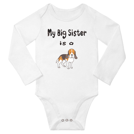My Big Sister is a Basset Hound Dog Cute Baby Long Sleeve Clothing Bodysuits Boy Girl (White 0-6M)
My Big Sister is a Basset Hound Dog Cute Baby Long Sleeve Clothing Bodysuits Boy Girl (White 0-6M)