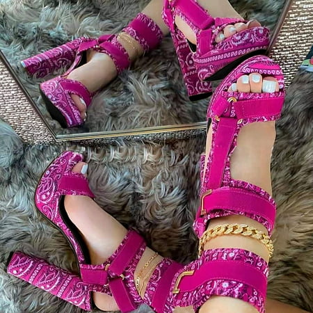 Aayomet Sandals Casual High Slip-On Paisley Heels Shoes Women s Print Breathable Fashion round Toe Pumps High Heels for Women Hot Pink 6.5
Aayomet Sandals Casual High Slip-On Paisley Heels Shoes Women s Print Breathable Fashion round Toe Pumps High Heels for Women Hot Pink 6.5