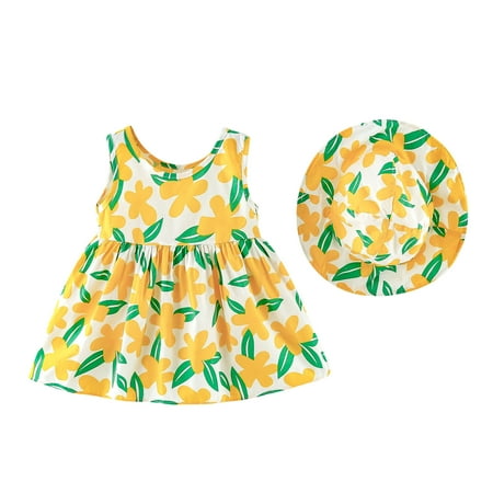 EHTMSAK Infant Baby Toddler Child Children Kids Sleeveless Floral Dresses for Girl Sundress Summer Dress Yellow 1Y-5Y 90/8
EHTMSAK Infant Baby Toddler Child Children Kids Sleeveless Floral Dresses for Girl Sundress Summer Dress Yellow 1Y-5Y 90/8