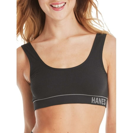 

Hanes Originals Women s Seamless Rib Scoop Crop Bralette ComfortFlex Fit Style MHB006