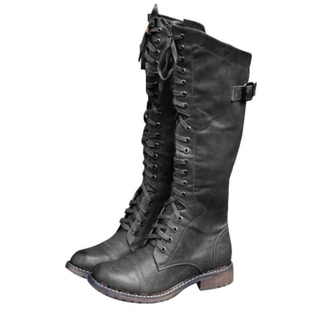 Crocowalk Womens Riding Boots Knee High Winter Shoes Faux Leather Boot Buckle Tall Women Fashion Low Heel Black 6.5
Crocowalk Womens Riding Boots Knee High Winter Shoes Faux Leather Boot Buckle Tall Women Fashion Low Heel Black 6.5