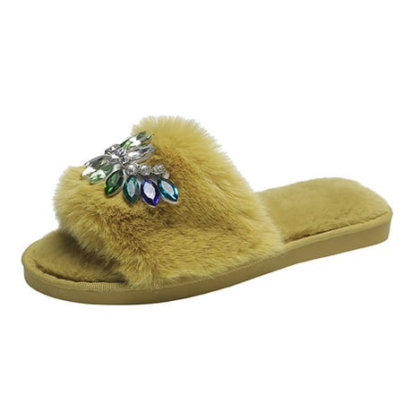 Cptfadh Slippers For Women Shoes Women s Fashion Flat-bottomed Furry Shoes Rhinestone Decoration Outer Wear Cotton Slippers
Cptfadh Slippers For Women Shoes Women s Fashion Flat-bottomed Furry Shoes Rhinestone Decoration Outer Wear Cotton Slippers