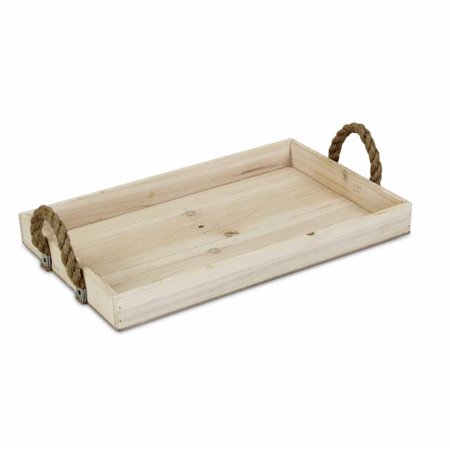 HomeRoots 399616 2 x 19.75 x 11.75 in. Natural Wooden Tray with Rope Handles 
HomeRoots 399616 2 x 19.75 x 11.75 in. Natural Wooden Tray with Rope Handles