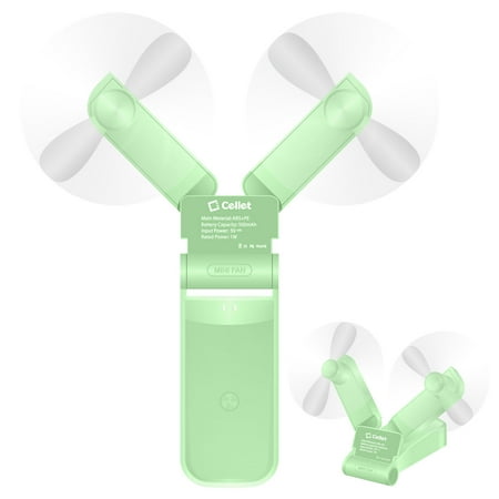 Cellet Portable Hand Held/Desktop USB Rechargeable Mini Fan with Dual Head and 2 Speed Control Personal Cooling Fan for Outdoor/Indoor Activities - Green
Cellet Portable Hand Held/Desktop USB Rechargeable Mini Fan with Dual Head and 2 Speed Control Personal Cooling Fan for Outdoor/Indoor Activities - Green