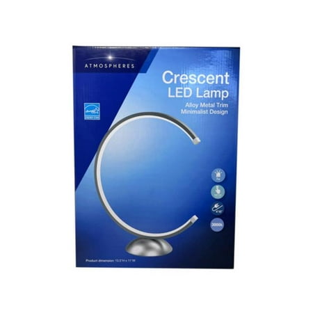 Kole Imports HD207-2 13 in. Tzumi Atmosphere Crescent LED Lamp Silver - Pack of 2