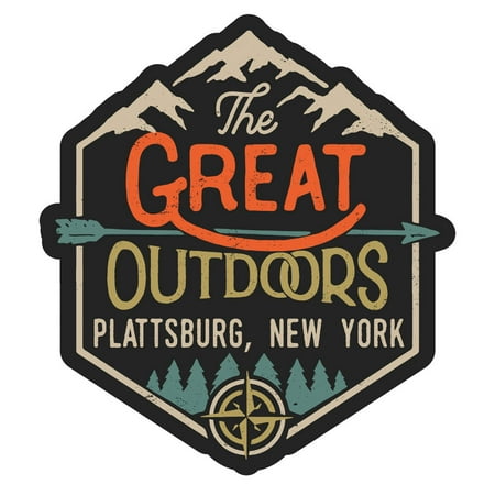 Plattsburg New York The Great Outdoors Design 4-Inch Magnet