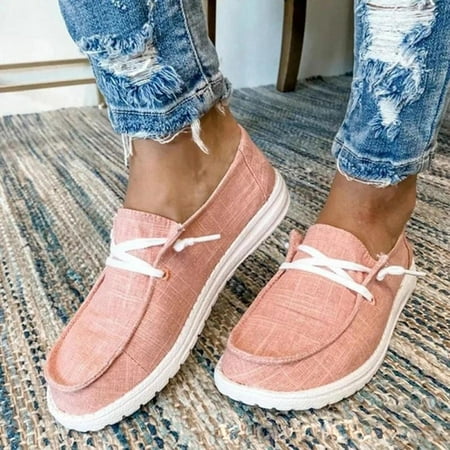 Women Canvas Loafers Comfortable Casual Flat Shoes