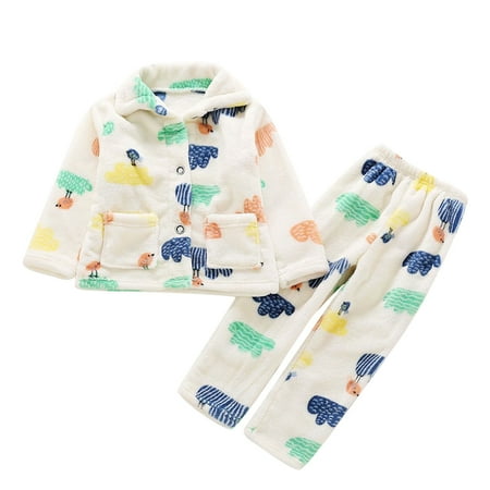 Toddler Kids Baby Boys and Girls Autumn and Winter Fleece Sleepwear Outfits Cute Cartoon Print Flannel Lapel Button Top Pants Pajamas Children s Casual Warm Home Wear
Toddler Kids Baby Boys and Girls Autumn and Winter Fleece Sleepwear Outfits Cute Cartoon Print Flannel Lapel Button Top Pants Pajamas Children s Casual Warm Home Wear