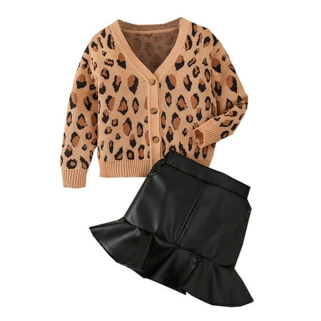 Baby Swaddling Blankets for Girls Toddler Suit Girl s Leopard Print Sweater Cardigan Coat Tops Black Leather Skirt 2pcs Suit Outfits
Baby Swaddling Blankets for Girls Toddler Suit Girl s Leopard Print Sweater Cardigan Coat Tops Black Leather Skirt 2pcs Suit Outfits