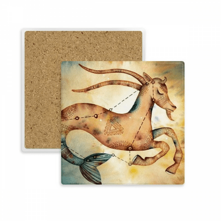 

January December Capricorn Constellation Zodiac Square Coaster Cup Mat Mug Subplate Holder Insulation Stone