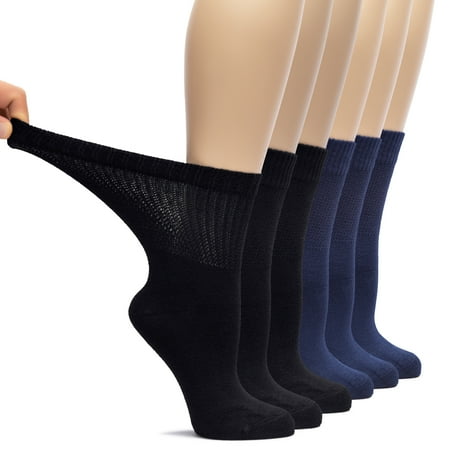 HUGH UGOLI Women s Bamboo Diabetic Loose Fit Crew Socks 6 Pairs Black / Navy Blue Shoe Size: 10-12
HUGH UGOLI Women s Bamboo Diabetic Loose Fit Crew Socks 6 Pairs Black / Navy Blue Shoe Size: 10-12
