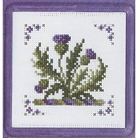 Counted Cross Stitch Coaster Kit - Victorian Thistles