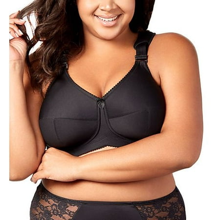 Women s Elila 1505 Full Coverage Wireless Soft Cup Bra (Black 36F)