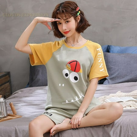 QWZNDZGR Summer 100% Cotton Cartoon Print Couple Pajama Sets Pyjamas Kawaii Sleep Lounge Short Yellow Sleepwear Suits Pajamas for Lovers
QWZNDZGR Summer 100% Cotton Cartoon Print Couple Pajama Sets Pyjamas Kawaii Sleep Lounge Short Yellow Sleepwear Suits Pajamas for Lovers