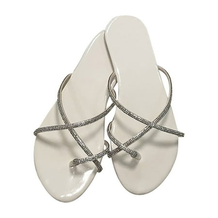LoyisViDion Women Slide Sandals Flat Sandals for Women Summer Plus Size New Rhinestone Flip-flop Flat Sandals White 7(39)
LoyisViDion Women Slide Sandals Flat Sandals for Women Summer Plus Size New Rhinestone Flip-flop Flat Sandals White 7(39)