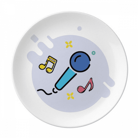 Microphone Descant Sing Plate Decorative Porcelain Salver Tableware Dinner Dish