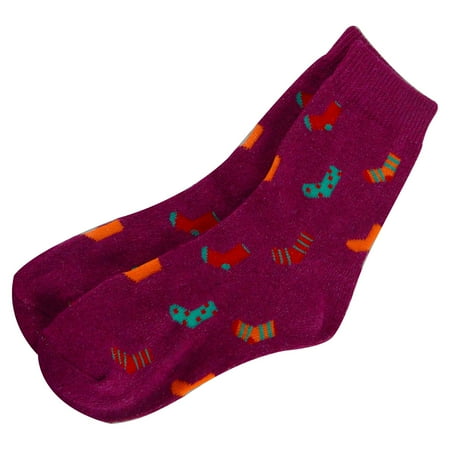 Unisex Diamond Stripe Purple Polyester Socks One Size