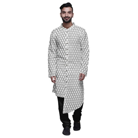 

Atasi Party Wear Kurta Set For Men Mandarin Collar Ethnic Printed Kurta Pajama