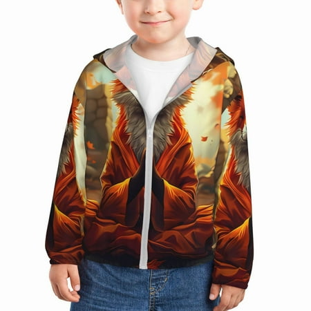 Ocsxa Maple Leaf Meditating Fox Print Kids Active Zipper Sun Protection Jacket Boys Girls Hooded Cooling Shirt-5 Years
Ocsxa Maple Leaf Meditating Fox Print Kids Active Zipper Sun Protection Jacket Boys Girls Hooded Cooling Shirt-5 Years