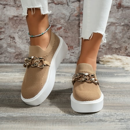 Women‘s Chain Decor Breathable Mesh Air Round Toe Flat Shoes Girl‘s Slip On Loafers Women‘s Shoes
Women‘s Chain Decor Breathable Mesh Air Round Toe Flat Shoes Girl‘s Slip On Loafers Women‘s Shoes
