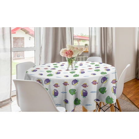 Cartoon Round Tablecloth Fish Underwater Creatures Circle Table Cloth Cover for Dining Room Kitchen Decor 60 White Multicolor by Ambesonne
Cartoon Round Tablecloth Fish Underwater Creatures Circle Table Cloth Cover for Dining Room Kitchen Decor 60 White Multicolor by Ambesonne