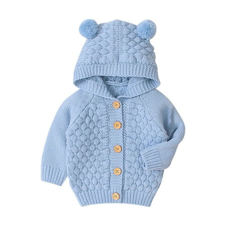 Generic Kids Boys Knitted Outwear Baby Girls Boys Knit Cardigan Ear Hooded Sweater Button Down Cotton Outfits Unisex Baby Basic Fall Winter Clothes (Blue 6-12 Months)
Generic Kids Boys Knitted Outwear Baby Girls Boys Knit Cardigan Ear Hooded Sweater Button Down Cotton Outfits Unisex Baby Basic Fall Winter Clothes (Blue 6-12 Months)
