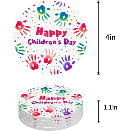FMSHPON Happy Children s Day Watercolor Handprint Set of 4 Round Coaster for Drinks Absorbent Ceramic Stone Coasters Cup Mat with Cork Base for Home Kitchen Room Coffee Table Bar Decor
FMSHPON Happy Children s Day Watercolor Handprint Set of 4 Round Coaster for Drinks Absorbent Ceramic Stone Coasters Cup Mat with Cork Base for Home Kitchen Room Coffee Table Bar Decor