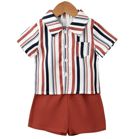 Rovga Boys 2 Piece Outfit Short Sleeve Stripe Prints Shirt Tops And Shorts Child Kids 2Pcs Outfits Boy Outfits
Rovga Boys 2 Piece Outfit Short Sleeve Stripe Prints Shirt Tops And Shorts Child Kids 2Pcs Outfits Boy Outfits