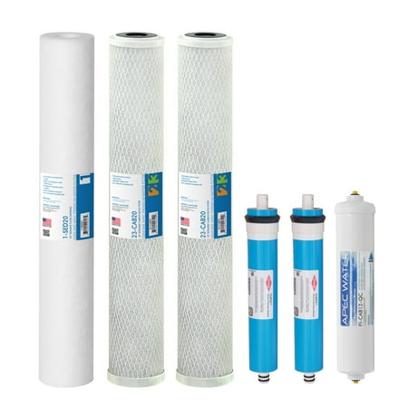 APEC Ultimate Complete Replacement Filters for 180 GPD Premium Commercial Grade Reverse Osmosis System (FILTER-MAX-LITE180)
APEC Ultimate Complete Replacement Filters for 180 GPD Premium Commercial Grade Reverse Osmosis System (FILTER-MAX-LITE180)