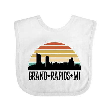 Inktastic Grand Rapids Michigan Skyline Retro Gift Baby Boy or Baby Girl Bib