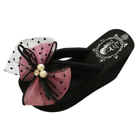 Follure Girl women s casual shoes Women Ladies Girls Pearl Bowknot Wedges Flip Flops Sandals Slippers Beach Shoes Hot Pink 38
Follure Girl women s casual shoes Women Ladies Girls Pearl Bowknot Wedges Flip Flops Sandals Slippers Beach Shoes Hot Pink 38