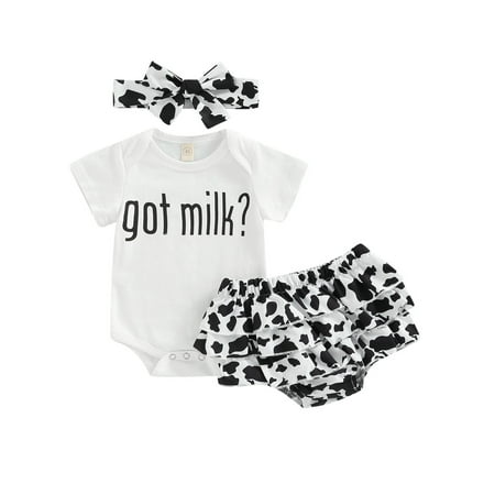 Calsunbaby Newborn Baby Girls Summer 3Pcs Outfit Sets Short Sleeve Romper Cow Print PP Shorts Headband White 6-12 Months
Calsunbaby Newborn Baby Girls Summer 3Pcs Outfit Sets Short Sleeve Romper Cow Print PP Shorts Headband White 6-12 Months