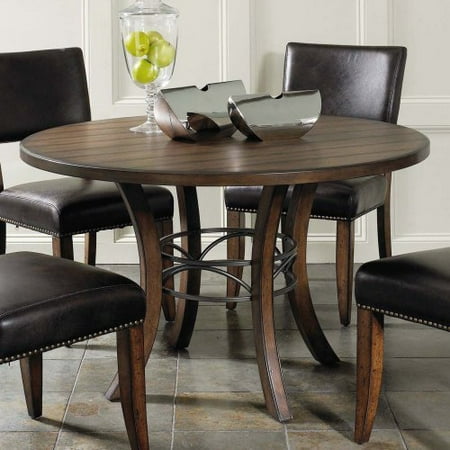 Hillsdale Cameron 5 Piece Round Wood Dining Table Set with Parson Chairs